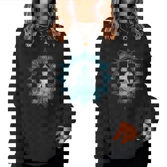 仏 瞑想 チャクラ 蓮の花 仏教 ヨガ レディーススウェットシャツ - Kawaiitshirt