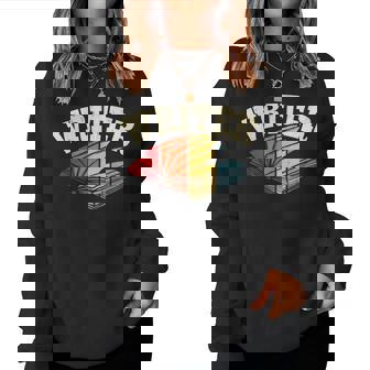 作家 アート 男性 女性 小説 執筆 小説家 作家 レディーススウェットシャツ - Kawaiitshirt