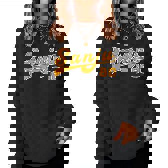 傘寿祝い 野球 野球好き 野球ユニフォーム風anju 文字 父 母 男性 女性 おもしろ 80歳 誕生日 レディーススウェットシャツ - Kawaiitshirt