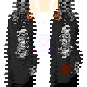 宇宙飛行士 猿 やってる 猿 惑星 科学 ギャグ 女性 男性 レディーススウェットシャツ - Kawaiitshirt