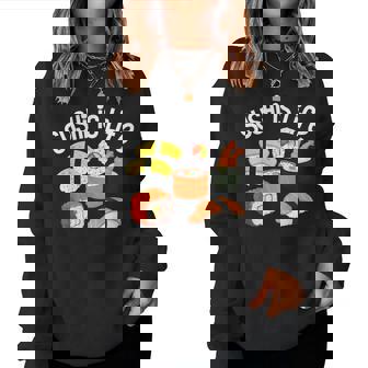 寿司アート 男性 女性 和食 寿司 巻き寿司 好き レディーススウェットシャツ - Kawaiitshirt