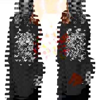 日本の伝統工芸品 花札 男性 女性 レディーススウェットシャツ - Kawaiitshirt