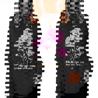 母の日 カーネーション 花 きれい ありがとう お母さん レディーススウェットシャツ - Kawaiitshirt