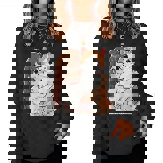 猫と少女 Cat And Girl レディーススウェットシャツ - Kawaiitshirt