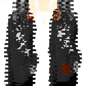 白い星 星柄 デザイン コスチューム ギフト 男性 女性 子供 レディーススウェットシャツ - Kawaiitshirt