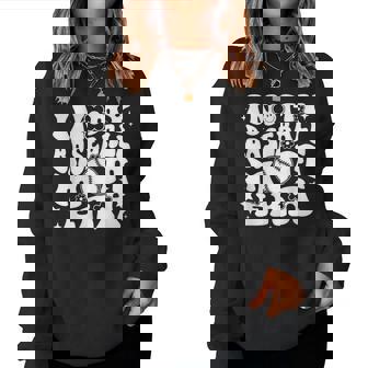 私の野球のお母さん時代にグルーヴィーなスポーツ親の野球ママ レディーススウェットシャツ - Kawaiitshirt