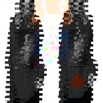 花 高音記号 銀河 宇宙 天の川 レディーススウェットシャツ - Kawaiitshirt