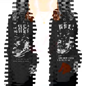 還暦祝い サーフィン 波 海好き 父 男性 女性 60歳 Time Is A Wave I'm Theurfer レディーススウェットシャツ - Kawaiitshirt