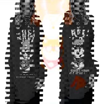 還暦祝い 犬 柴犬 サングラス 父 男性 女性 母 犬好き 還暦 お祝い 60歳 おもしろ おもろい レディーススウェットシャツ - Kawaiitshirt