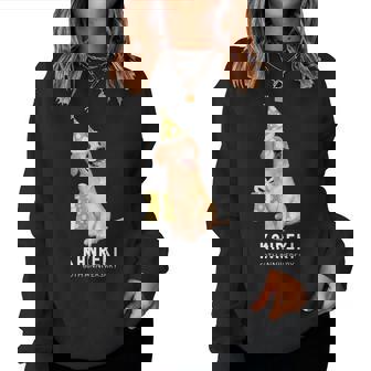 還暦祝い 犬好き 男性 女性 父 母 還暦 お祝い 60歳 かわいい 犬 ゴールデンレトリバー おしゃれ レディーススウェットシャツ - Kawaiitshirt