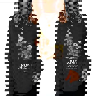 還暦祝い 犬好き 男性 女性 父 母 還暦 お祝い 60歳 かわいい 犬 ダックスフンド おしゃれ 赤色 レディーススウェットシャツ - Kawaiitshirt