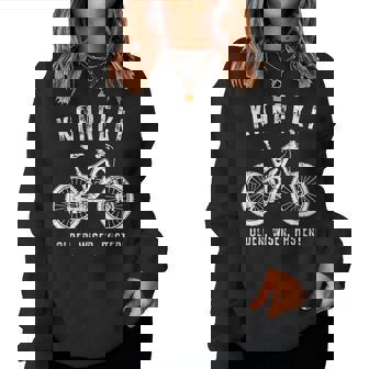 還暦祝い 自転車 マウンテンバイク ロードバイク好き 父 男性 女性 60歳 Older Wiser Faster レディーススウェットシャツ - Kawaiitshirt