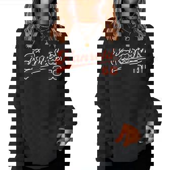 還暦祝い 野球 野球好き 野球ユニフォーム風 Kanreki 文字 父 母 男性 女性 60歳 誕生日 レディーススウェットシャツ - Kawaiitshirt