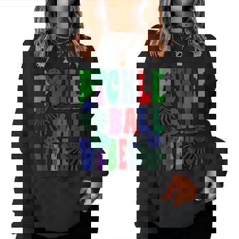 面白いスポーツデザイン女性男性ピックルボール レディーススウェットシャツ - Kawaiitshirt