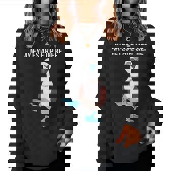 面白い鳥の贈り物女性男性アオアシカツオドリ レディーススウェットシャツ - Kawaiitshirt