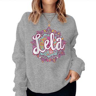 Mandala Lela Grandma Christmas Birthday Women Sweatshirt - Monsterry