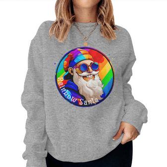 Santaclaus Rainbow 長袖tシャツ レディーススウェットシャツ - Kawaiitshirt