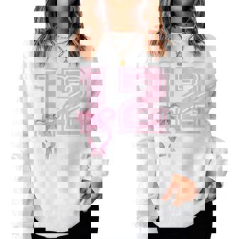 12 Years Old Birthday Girl Coquette Pink Bow Aesthetic Women Sweatshirt - Seseable