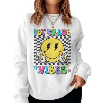 1St Grade For Girls Boys Teacher First Grade Back To School Women Sweatshirt - Thegiftio UK