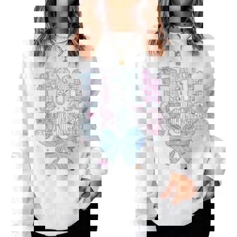 5Th Grade Preppy Floral Coquette Bow Girly Back To School Women Sweatshirt - Thegiftio