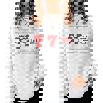 77 歳 喜寿 77歳 77才 お祝い 男性 女性 喜寿祝い 父 母 きじゅ 誕生日 スロット パチスロ レディーススウェットシャツ - Kawaiitshirt