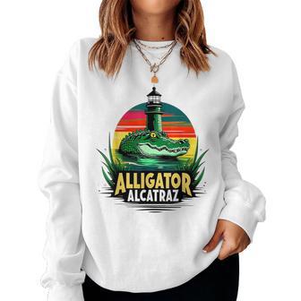 Alligator Alcatraz Retro Alcatraz Island Alligator Women Women Sweatshirt - Thegiftio UK