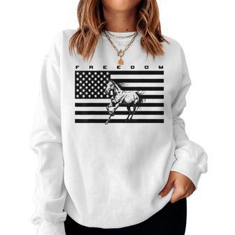 American Flag Horseback Riding Apparel Horse Women Sweatshirt - Thegiftio