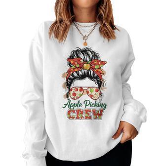 Apple Picking Crew Fall Apple Orchard Harvest Season Women Sweatshirt - Thegiftio UK