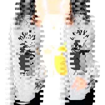 Baa-Nana おもしろバナナ羊しゃれ レディーススウェットシャツ - Kawaiitshirt