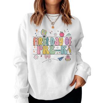 Back To School First Day Of Pre K Teacher Girls Boys Women Sweatshirt - Thegiftio UK