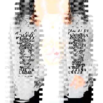 Baseball Nana Leopard Game Day Baseball Lover Women Sweatshirt | Mazezy