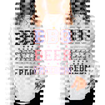 Bbq Beer Freedom レディーススウェットシャツ - Kawaiitshirt