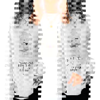 Bichon Frisé Dog Mom ビションフリーゼママかわいい子犬犬の所有者ビションフリーゼ犬 レディーススウェットシャツ - Kawaiitshirt