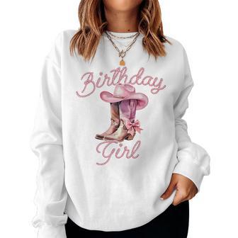 Birthday Cowgirl Western Birthday Girl Bday Party Women Sweatshirt - Thegiftio UK
