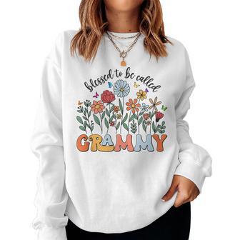 Blessed To Be Called Grammy Wildflower Floral Mother's Day Women Sweatshirt - Thegiftio UK