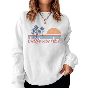 California Girl Cute Cali Girl Retro Beach Summer Vacation Women Sweatshirt - Thegiftio UK