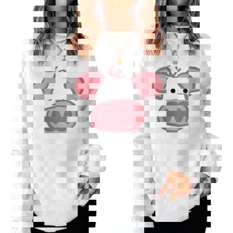 Cara De Cerdo Cerdito Granja Chibi Kawaii Cuello Sudadera Mujer - Regaloses
