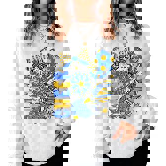 Cheer Mom Blue Cheerleader Game Day Cheer Mama Football Women Sweatshirt | Seseable CA