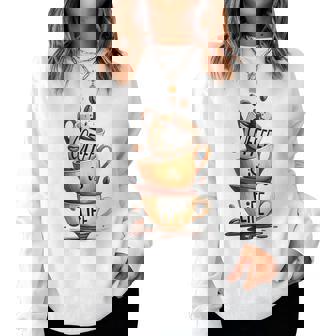 Coffee Is Life 愉快なコーヒー好きのギフト レディーススウェットシャツ - Kawaiitshirt