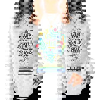 Color Our World Summer Reading 2025 Boho Wildflower Book Women Sweatshirt - Thegiftio UK