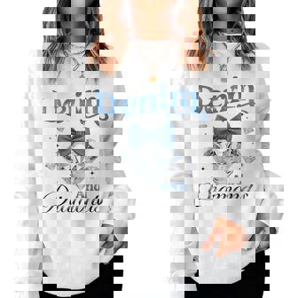 Denim And Diamonds Bow Ladies Girls Women Women Sweatshirt - Thegiftio