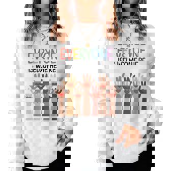 Everyone Is Welcome Here アイダホ 教師 男性 女性 キッズ レディーススウェットシャツ - Kawaiitshirt