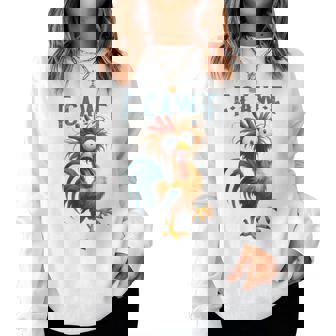 F-Caw-F Chicken Humor F-Caw-F Quote Rooster Meme Women Sweatshirt | Mazezy