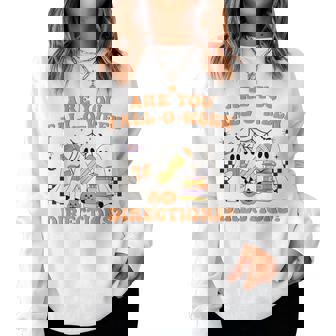 Are You Fall O Ween Directions Halloween Teacher Ghosts Women Sweatshirt | Mazezy