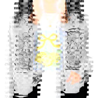 Fancy Lemon Coquette Bow Trendy Lemon Summer Girl Women Women Sweatshirt - Monsterry