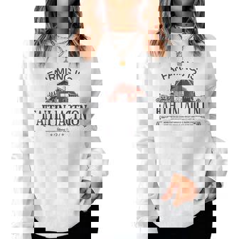 Farming Is Faith In Action Vintage Farmer Christian Women Sweatshirt - Thegiftio UK