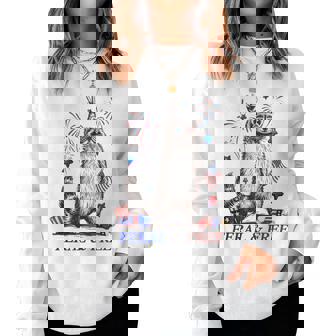 Feral And Free Raccoon 4Th Of July America Usa Boy Women Sweatshirt | Mazezy