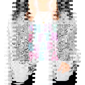 In My Fifth 5Th Grade Era Teacher Girl Bow Back To School Women Sweatshirt - Thegiftio