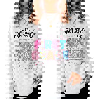 First 1St Day Of First Grade Back To School Teachers Girls Women Sweatshirt | Mazezy