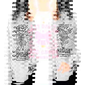 First Day Of 3Rd Grade Pink Pencil Bow Girl Back To School Women Sweatshirt | Mazezy